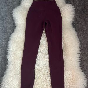 Maroon/Red Ribbed Five Dancewear Leggings